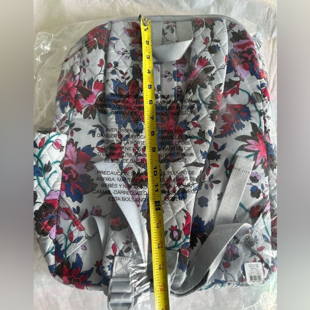 Set Vera Bradley Essential Large Backpack  Vineyard Floral + Zip ID & Lanyard - Picture 13 of 16